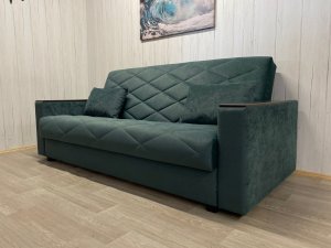 Диван Престиж-15 НПБ+МДФ, велюр Sensey bottle green в Кировграде - kirovgrad.magazin-mebel74.ru | фото