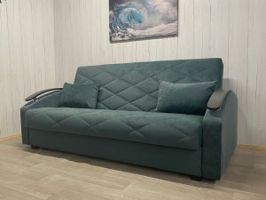 Диван Престиж-16 НПБ+МДФ, велюр Sensey bottle green в Кировграде - kirovgrad.magazin-mebel74.ru | фото