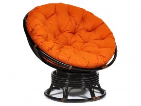 Кресло-качалка Papasan w 23/01 B с подушкой Antique brown, ткань Оранжевый в Кировграде - kirovgrad.magazin-mebel74.ru | фото