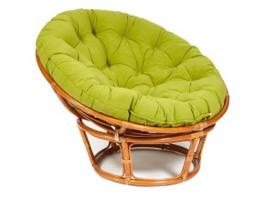 Кресло Papasan 23/01 W с подушкой Cognac, флок Олива в Кировграде - kirovgrad.magazin-mebel74.ru | фото