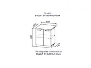 Шкаф нижний ДС600 с полкой (2 дв) в Кировграде - kirovgrad.magazin-mebel74.ru | фото